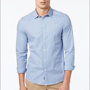 Michael Kors Gingham Button Down Slim Fit Shirt